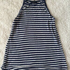 Striped Halter Neck Tank Top